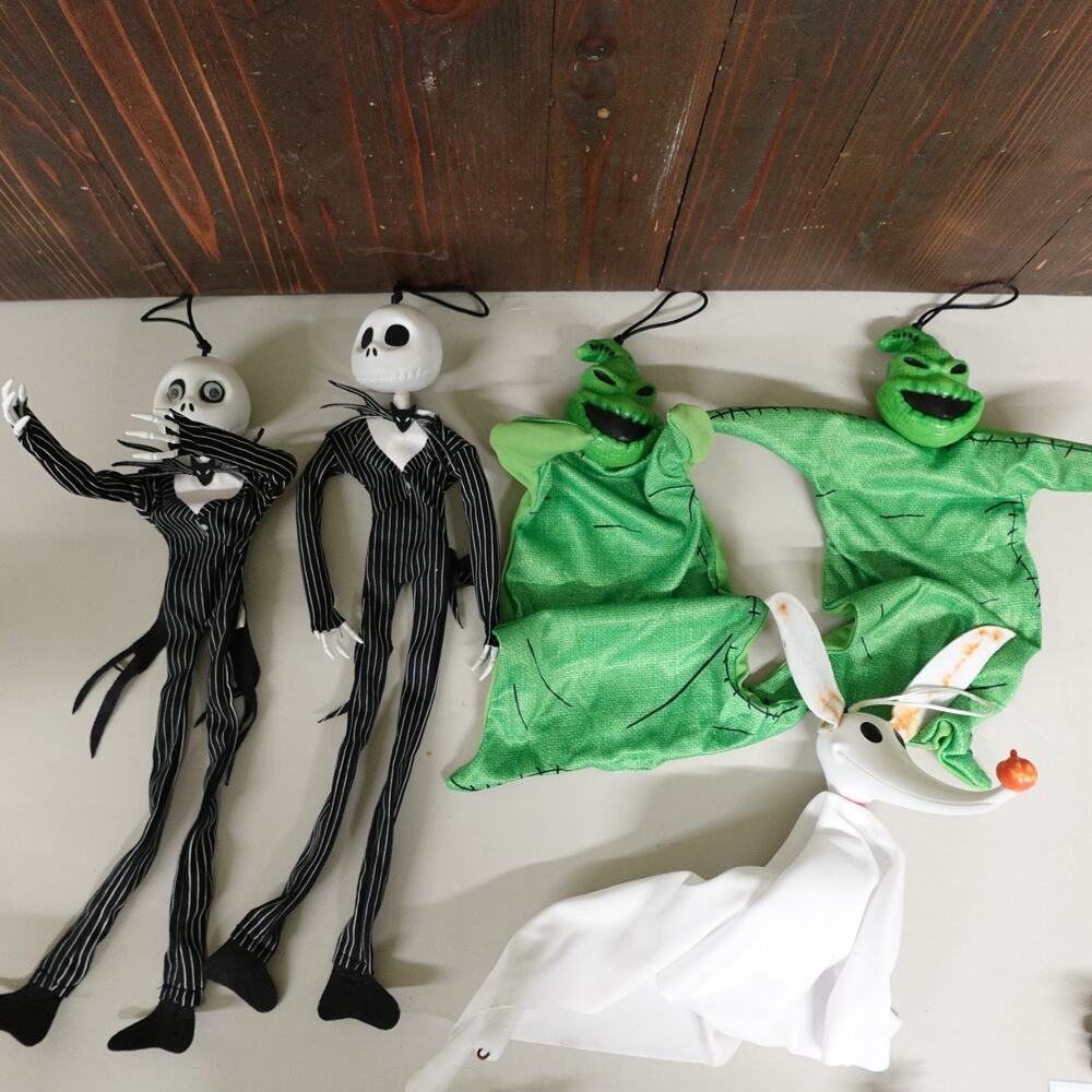 Disney The Nightmare Before Christmas Hanging Plush Ornament Lot Jack Oogie Zero
